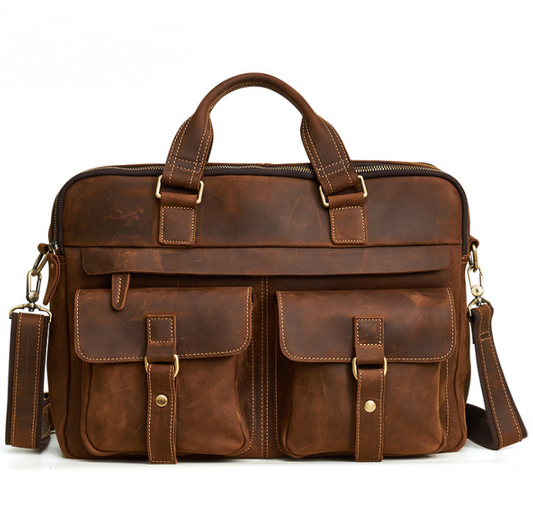 Men’s Genuine Leather Business Laptop Bag